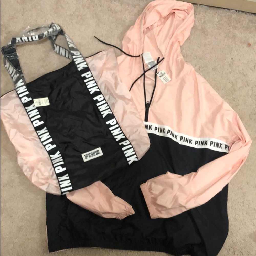 NWT PINK Pullover and tote